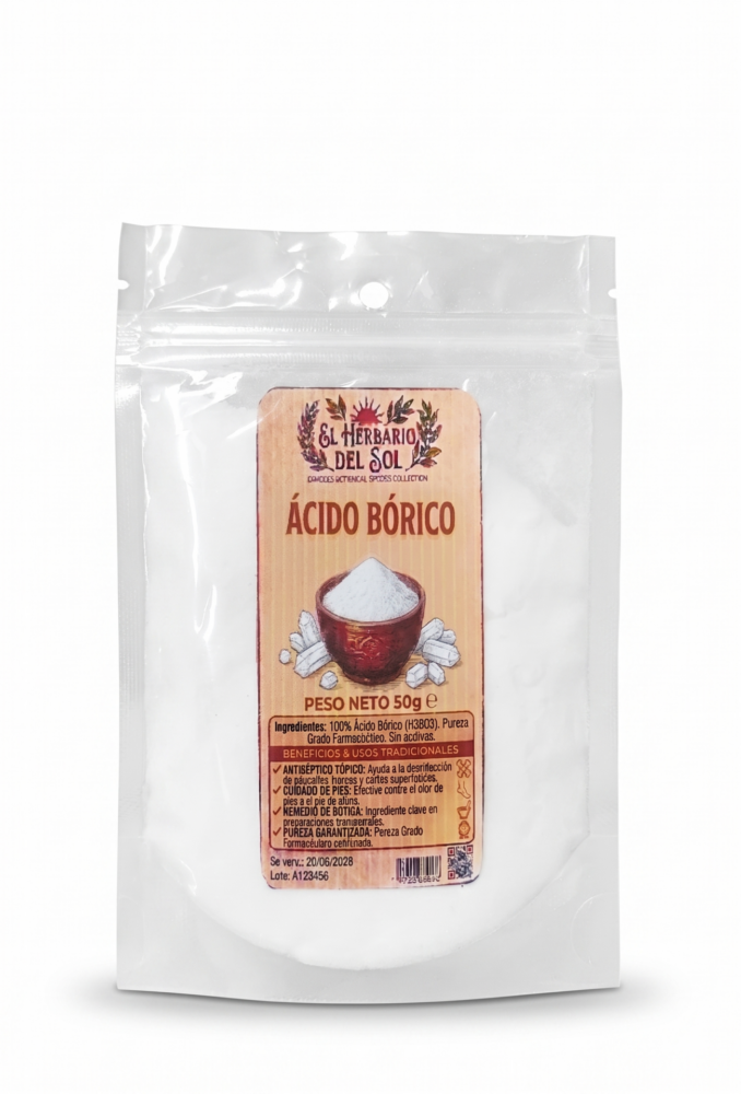 Ácido bórico (50g)— El Herbario del Sol 50g