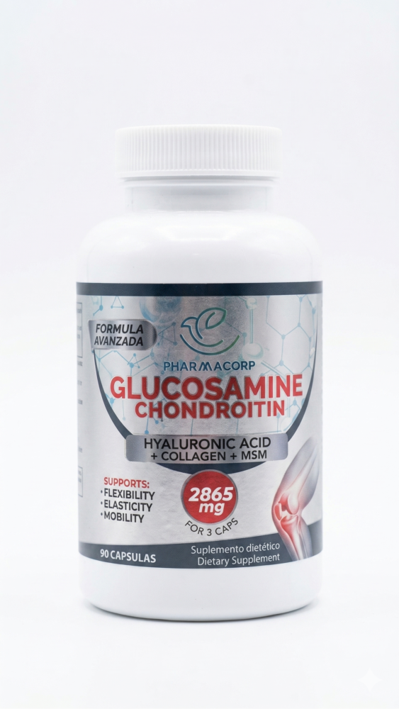 Glucosamina, condroitina, ácido hialurónico, colágeno y MSM.