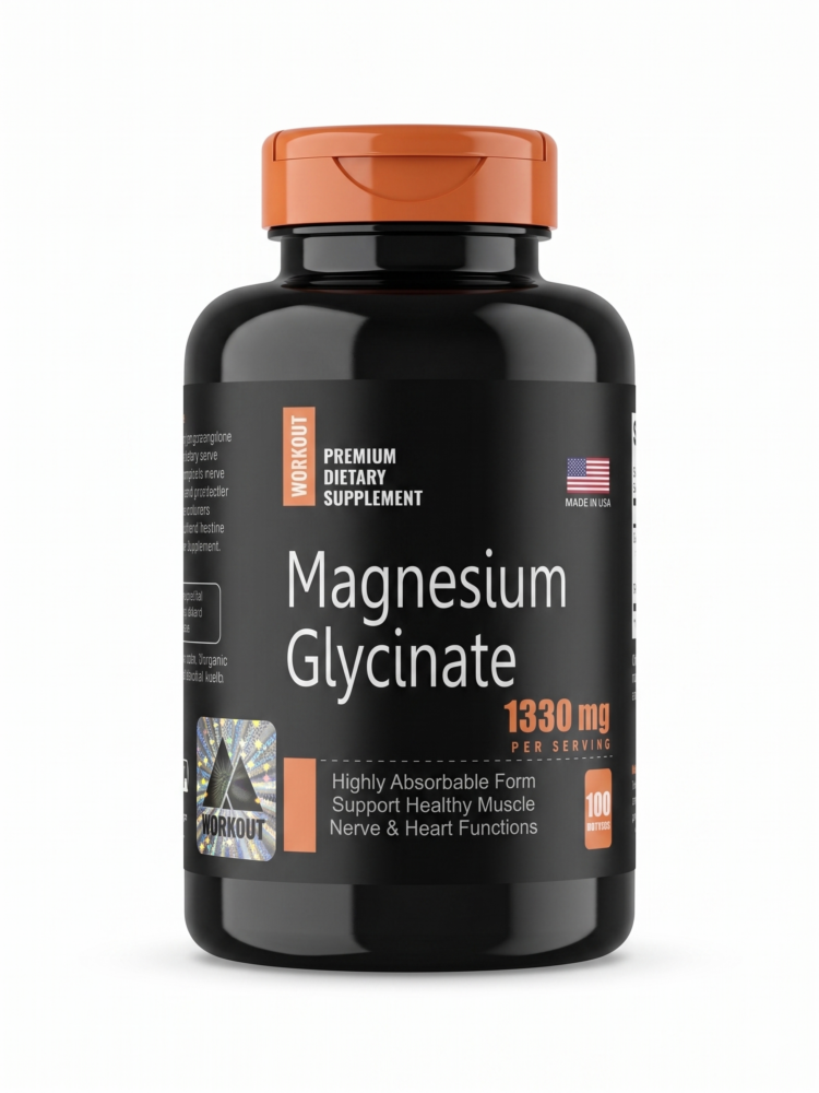 Magnesium Glycinate 1330mg Albion — Workout 100 Capsulas Blandas