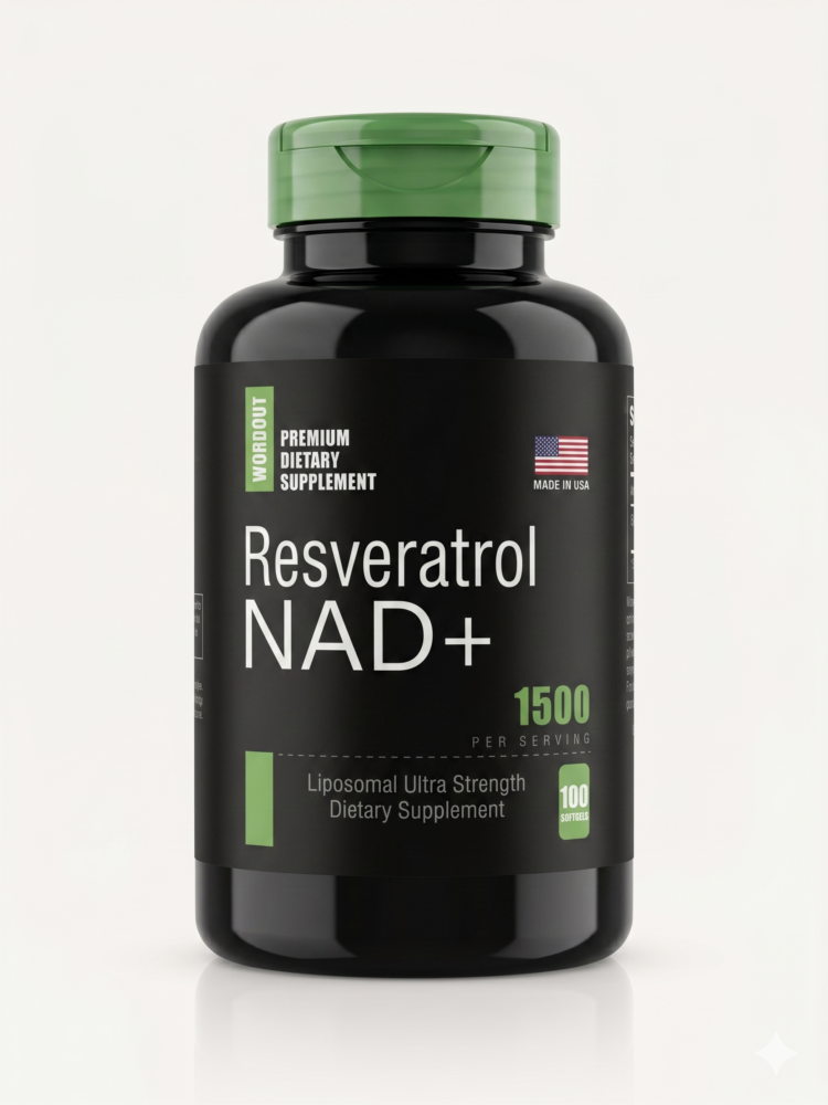 Resveratrol NAD+ 1500mg Liposomal — Workout 100 Capsulas Blandas
